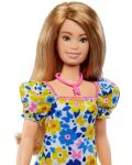 Кукла Barbie Fashionistas 208 - С жълто-синя рокля на цветя - 3t